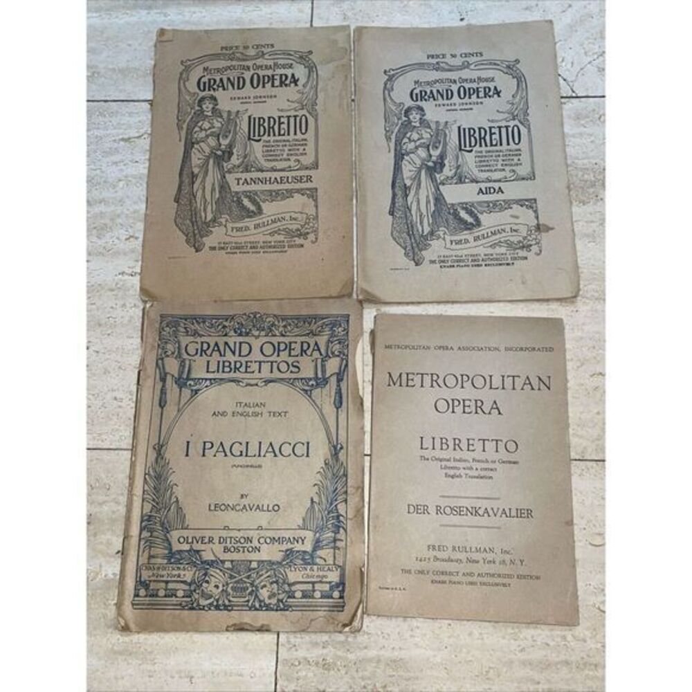 Set Of 4 Grand Opera Librettos‎ Libretto Booklet